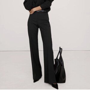 NWT! Fall 2025 Banana Republic High Rise Wide Leg Wool Flare Pants Black Size 10